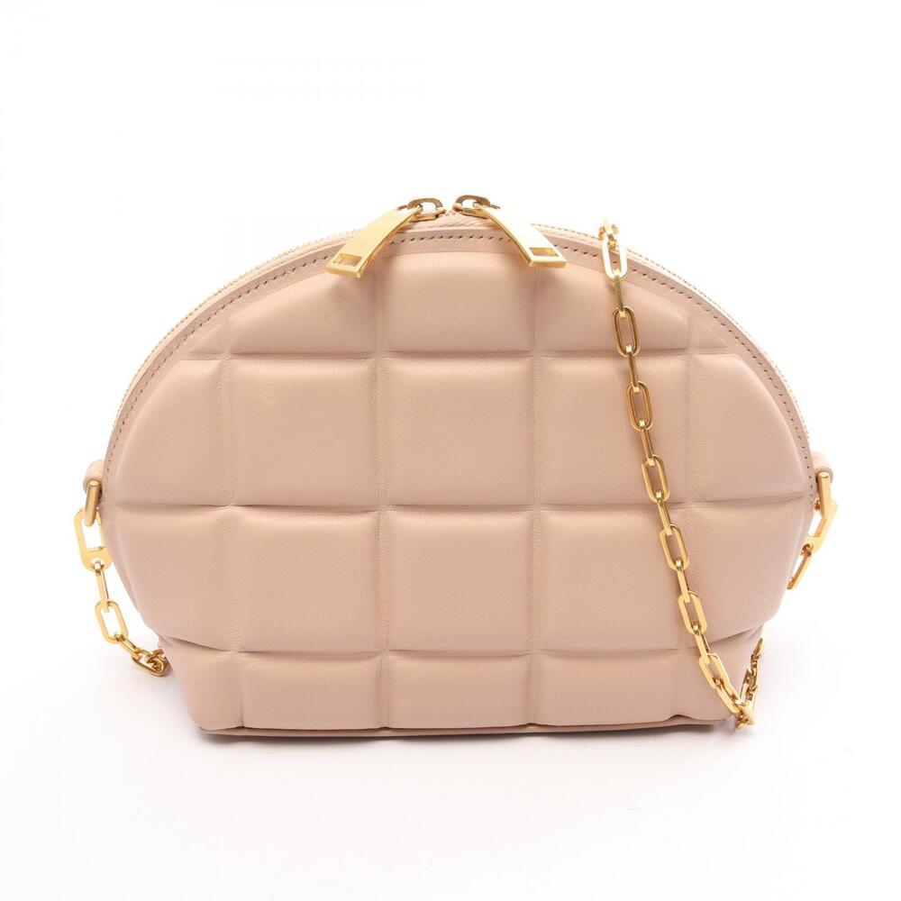 Bottega Veneta Padded Half Moon Shoulder Bag Leather Pink